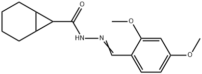 N-[(E)-(2,4-dimethoxyphenyl)methylideneamino]bicyclo[4.1.0]heptane-7-carboxamide Struktur