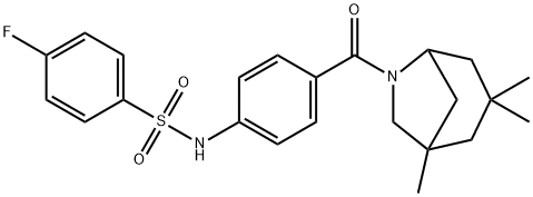 4-fluoro-N-[4-(3,3,5-trimethyl-7-azabicyclo[3.2.1]octane-7-carbonyl)phenyl]benzenesulfonamide Struktur