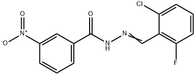 N-[(E)-(2-chloro-6-fluorophenyl)methylideneamino]-3-nitrobenzamide Struktur