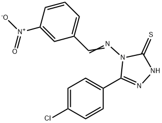 3-(4-chlorophenyl)-4-[(E)-(3-nitrophenyl)methylideneamino]-1H-1,2,4-triazole-5-thione Struktur