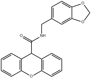 N-(1,3-benzodioxol-5-ylmethyl)-9H-xanthene-9-carboxamide Struktur