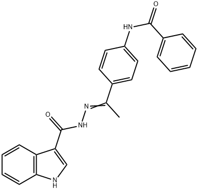 N-[(E)-1-(4-benzamidophenyl)ethylideneamino]-1H-indole-3-carboxamide Struktur