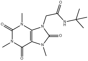 N-tert-butyl-2-(1,3,7-trimethyl-2,6,8-trioxopurin-9-yl)acetamide Struktur