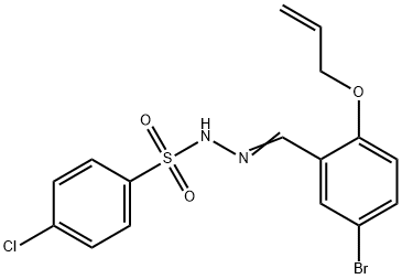 N-[(E)-(5-bromo-2-prop-2-enoxyphenyl)methylideneamino]-4-chlorobenzenesulfonamide Struktur