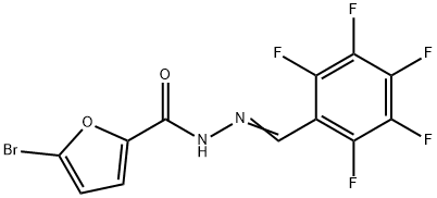 5-bromo-N-[(E)-(2,3,4,5,6-pentafluorophenyl)methylideneamino]furan-2-carboxamide Struktur