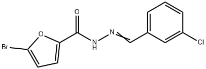 5-bromo-N-[(E)-(3-chlorophenyl)methylideneamino]furan-2-carboxamide Struktur