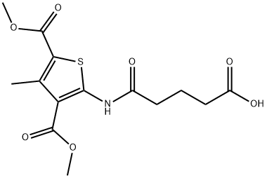 5-[[3,5-bis(methoxycarbonyl)-4-methylthiophen-2-yl]amino]-5-oxopentanoic acid Struktur