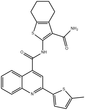 N-(3-carbamoyl-4,5,6,7-tetrahydro-1-benzothiophen-2-yl)-2-(5-methylthiophen-2-yl)quinoline-4-carboxamide Struktur