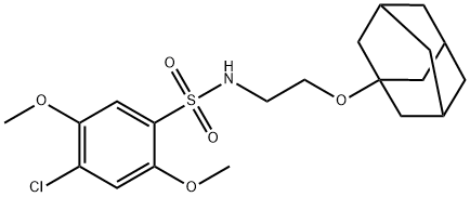 N-[2-(1-adamantyloxy)ethyl]-4-chloro-2,5-dimethoxybenzenesulfonamide Struktur