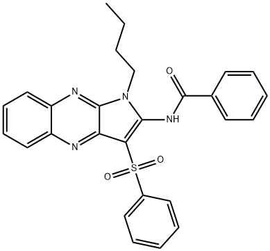 N-[3-(benzenesulfonyl)-1-butylpyrrolo[3,2-b]quinoxalin-2-yl]benzamide Struktur