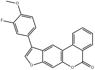 10-(3-fluoro-4-methoxyphenyl)-[1]benzofuro[6,5-c]isochromen-5-one Struktur