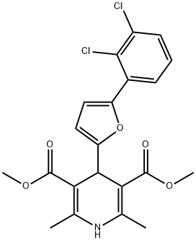 dimethyl 4-[5-(2,3-dichlorophenyl)furan-2-yl]-2,6-dimethyl-1,4-dihydropyridine-3,5-dicarboxylate Struktur