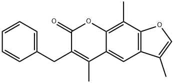 6-benzyl-3,5,9-trimethylfuro[3,2-g]chromen-7-one Struktur