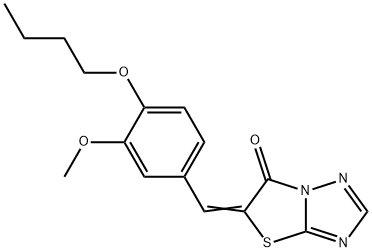 (5Z)-5-[(4-butoxy-3-methoxyphenyl)methylidene]-[1,3]thiazolo[3,2-b][1,2,4]triazol-6-one Struktur