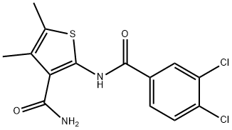 2-[(3,4-dichlorobenzoyl)amino]-4,5-dimethylthiophene-3-carboxamide Struktur