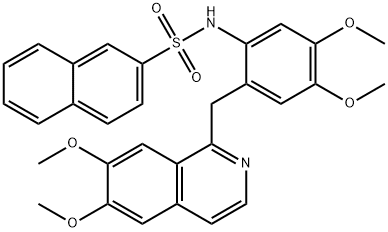 N-[2-[(6,7-dimethoxyisoquinolin-1-yl)methyl]-4,5-dimethoxyphenyl]naphthalene-2-sulfonamide Struktur