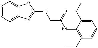 2-(1,3-benzoxazol-2-ylsulfanyl)-N-(2,6-diethylphenyl)acetamide Struktur