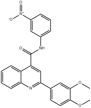 2-(3,4-dimethoxyphenyl)-N-(3-nitrophenyl)quinoline-4-carboxamide Struktur