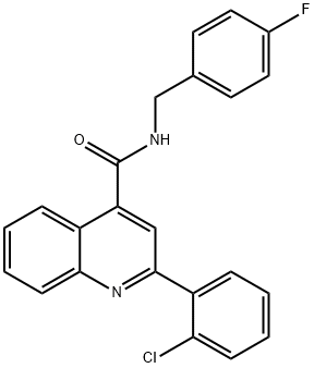 2-(2-chlorophenyl)-N-[(4-fluorophenyl)methyl]quinoline-4-carboxamide Struktur