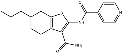 N-(3-carbamoyl-6-propyl-4,5,6,7-tetrahydro-1-benzothiophen-2-yl)pyridine-4-carboxamide Struktur