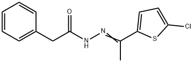 N-[(E)-1-(5-chlorothiophen-2-yl)ethylideneamino]-2-phenylacetamide Struktur