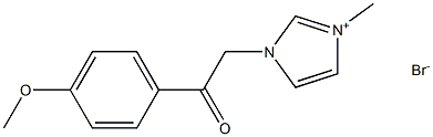 1-(4-methoxyphenyl)-2-(3-methylimidazol-3-ium-1-yl)ethanone bromide Struktur