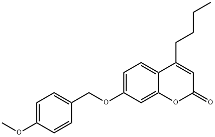 4-butyl-7-[(4-methoxyphenyl)methoxy]chromen-2-one Struktur