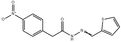 2-(4-nitrophenyl)-N-[(E)-thiophen-2-ylmethylideneamino]acetamide Struktur