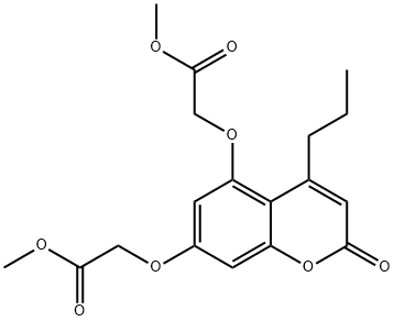 methyl 2-[5-(2-methoxy-2-oxoethoxy)-2-oxo-4-propylchromen-7-yl]oxyacetate Struktur