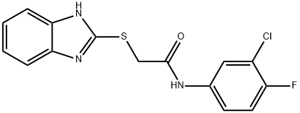 2-(1H-benzimidazol-2-ylsulfanyl)-N-(3-chloro-4-fluorophenyl)acetamide Struktur