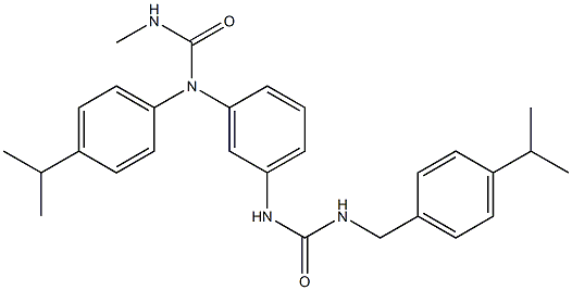 1-[(4-propan-2-ylphenyl)methyl]-3-[3-[(4-propan-2-ylphenyl)methylcarbamoylamino]phenyl]urea Struktur