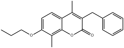 3-benzyl-4,8-dimethyl-7-propoxychromen-2-one Struktur