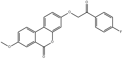 3-[2-(4-fluorophenyl)-2-oxoethoxy]-8-methoxybenzo[c]chromen-6-one Struktur