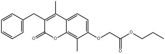 propyl 2-(3-benzyl-4,8-dimethyl-2-oxochromen-7-yl)oxyacetate Struktur