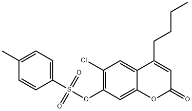 (4-butyl-6-chloro-2-oxochromen-7-yl) 4-methylbenzenesulfonate Struktur