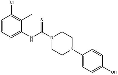 N-(3-chloro-2-methylphenyl)-4-(4-hydroxyphenyl)piperazine-1-carbothioamide Struktur