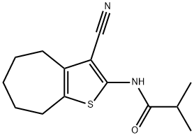 N-(3-cyano-5,6,7,8-tetrahydro-4H-cyclohepta[b]thiophen-2-yl)-2-methylpropanamide Struktur