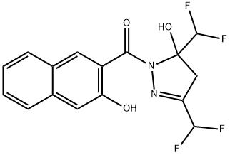 [3,5-bis(difluoromethyl)-5-hydroxy-4H-pyrazol-1-yl]-(3-hydroxynaphthalen-2-yl)methanone Struktur