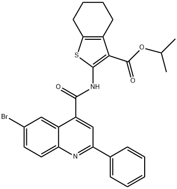 propan-2-yl 2-[(6-bromo-2-phenylquinoline-4-carbonyl)amino]-4,5,6,7-tetrahydro-1-benzothiophene-3-carboxylate Struktur