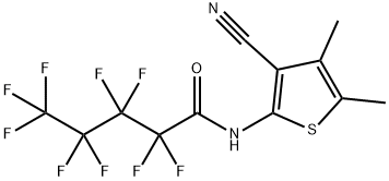 N-(3-cyano-4,5-dimethylthiophen-2-yl)-2,2,3,3,4,4,5,5,5-nonafluoropentanamide Struktur