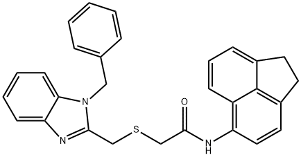 2-[(1-benzylbenzimidazol-2-yl)methylsulfanyl]-N-(1,2-dihydroacenaphthylen-5-yl)acetamide Structure