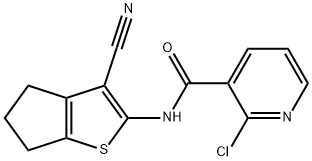 2-chloro-N-(3-cyano-5,6-dihydro-4H-cyclopenta[b]thiophen-2-yl)pyridine-3-carboxamide Struktur