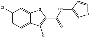 3,6-dichloro-N-(1,2-oxazol-3-yl)-1-benzothiophene-2-carboxamide Struktur