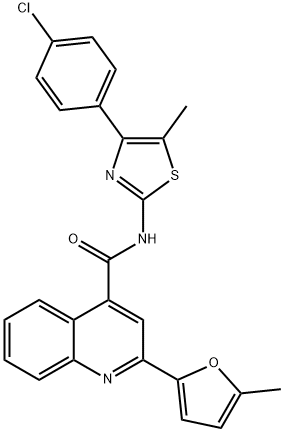 N-[4-(4-chlorophenyl)-5-methyl-1,3-thiazol-2-yl]-2-(5-methylfuran-2-yl)quinoline-4-carboxamide Struktur