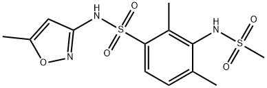 3-(methanesulfonamido)-2,4-dimethyl-N-(5-methyl-1,2-oxazol-3-yl)benzenesulfonamide Struktur