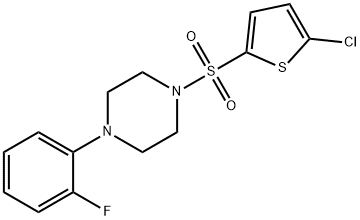 1-(5-chlorothiophen-2-yl)sulfonyl-4-(2-fluorophenyl)piperazine Struktur