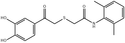 2-[2-(3,4-dihydroxyphenyl)-2-oxoethyl]sulfanyl-N-(2,6-dimethylphenyl)acetamide Struktur