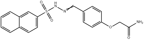 2-[4-[(E)-(naphthalen-2-ylsulfonylhydrazinylidene)methyl]phenoxy]acetamide Struktur