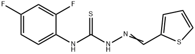 1-(2,4-difluorophenyl)-3-[(E)-thiophen-2-ylmethylideneamino]thiourea Struktur