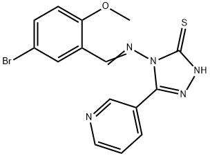 4-[(E)-(5-bromo-2-methoxyphenyl)methylideneamino]-3-pyridin-3-yl-1H-1,2,4-triazole-5-thione Struktur